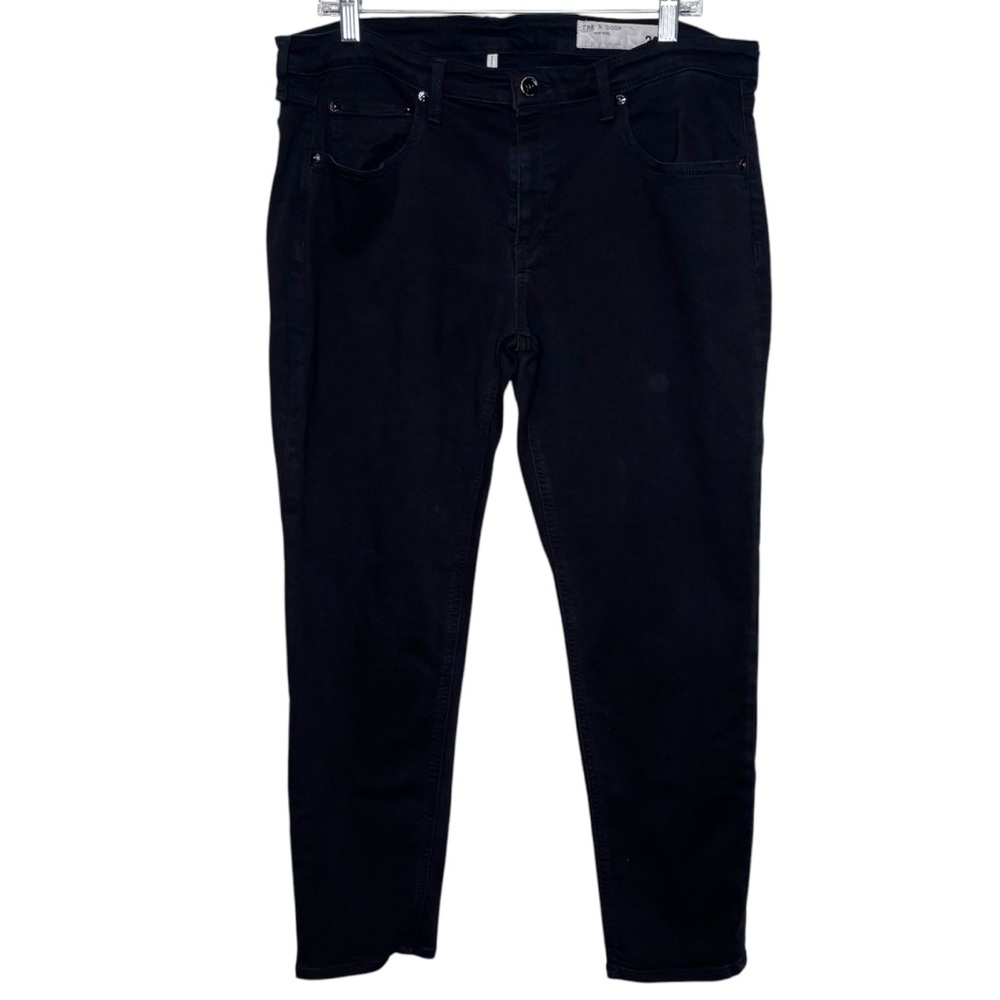 Rag & Bone Women’s Dre Low Rise Boyfriend No Fade Black 5 Pocket Jeans Size 32 - Picture 2 of 11
